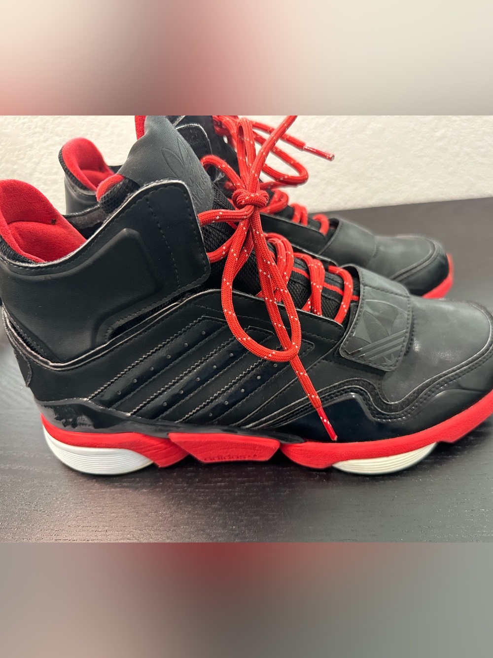 adidas Black and Red Men's High-Top Sneakers